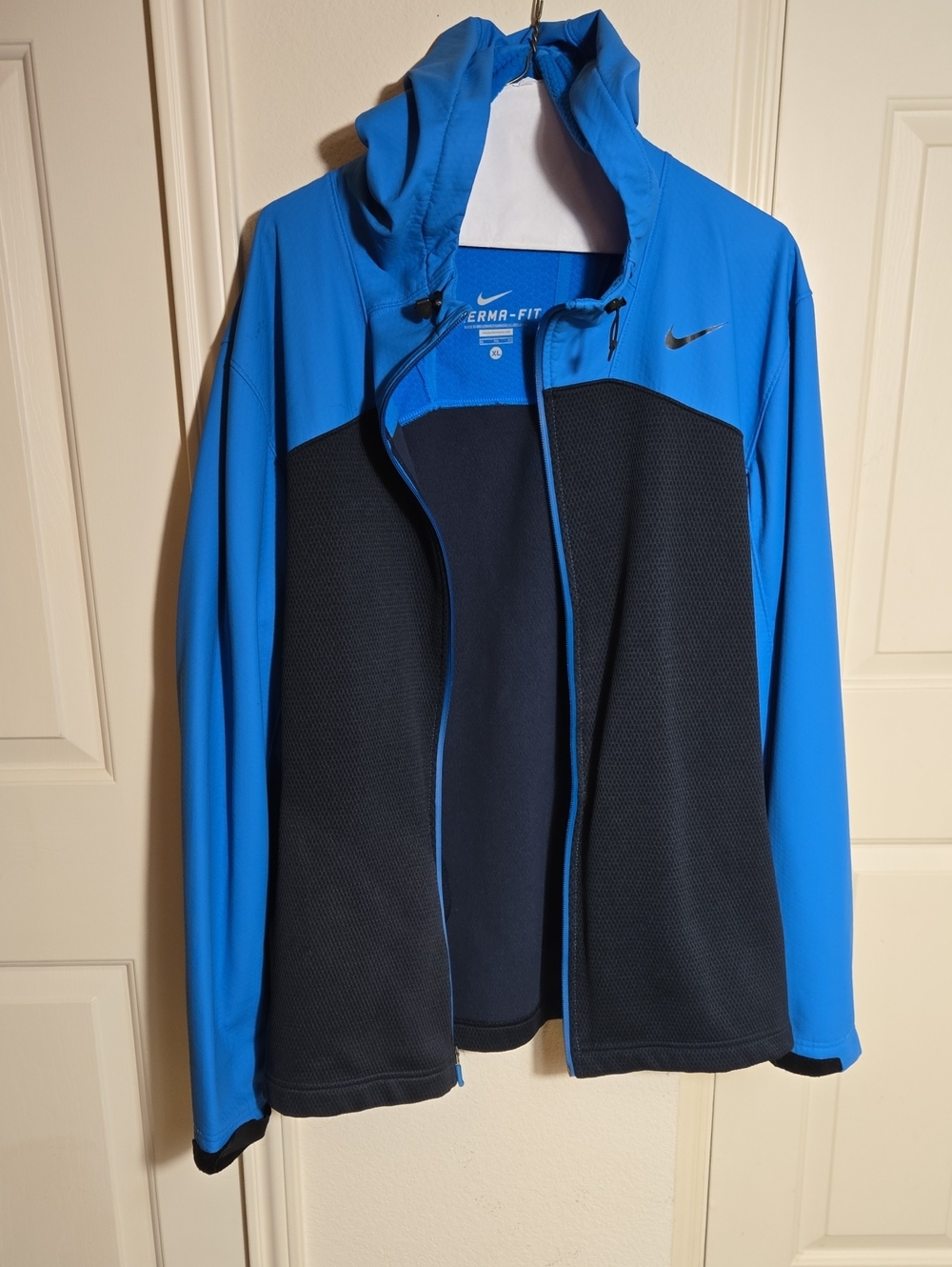 Nike Blue and Black Hooded Therma-FIT Jacket